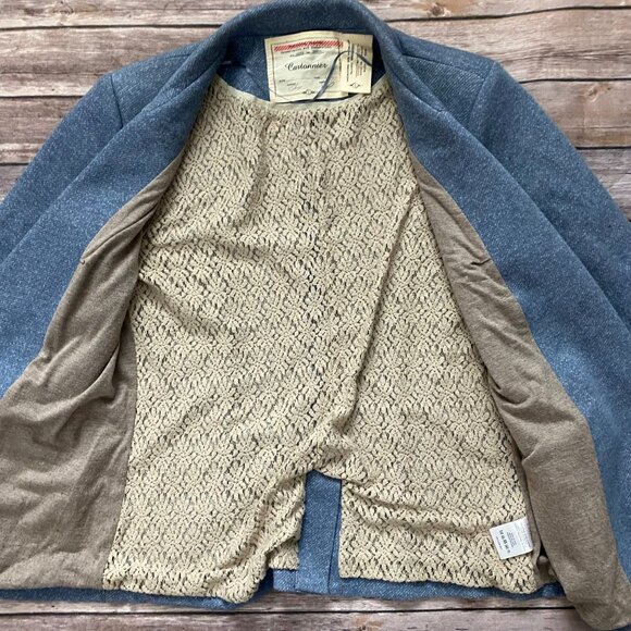 Anthropologie Cartonnier Light Blue Textured Casual Blazer - Picture 6 of 13